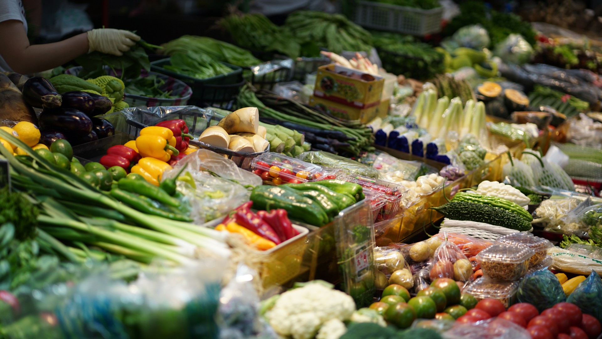 台湾の野菜市場の様子